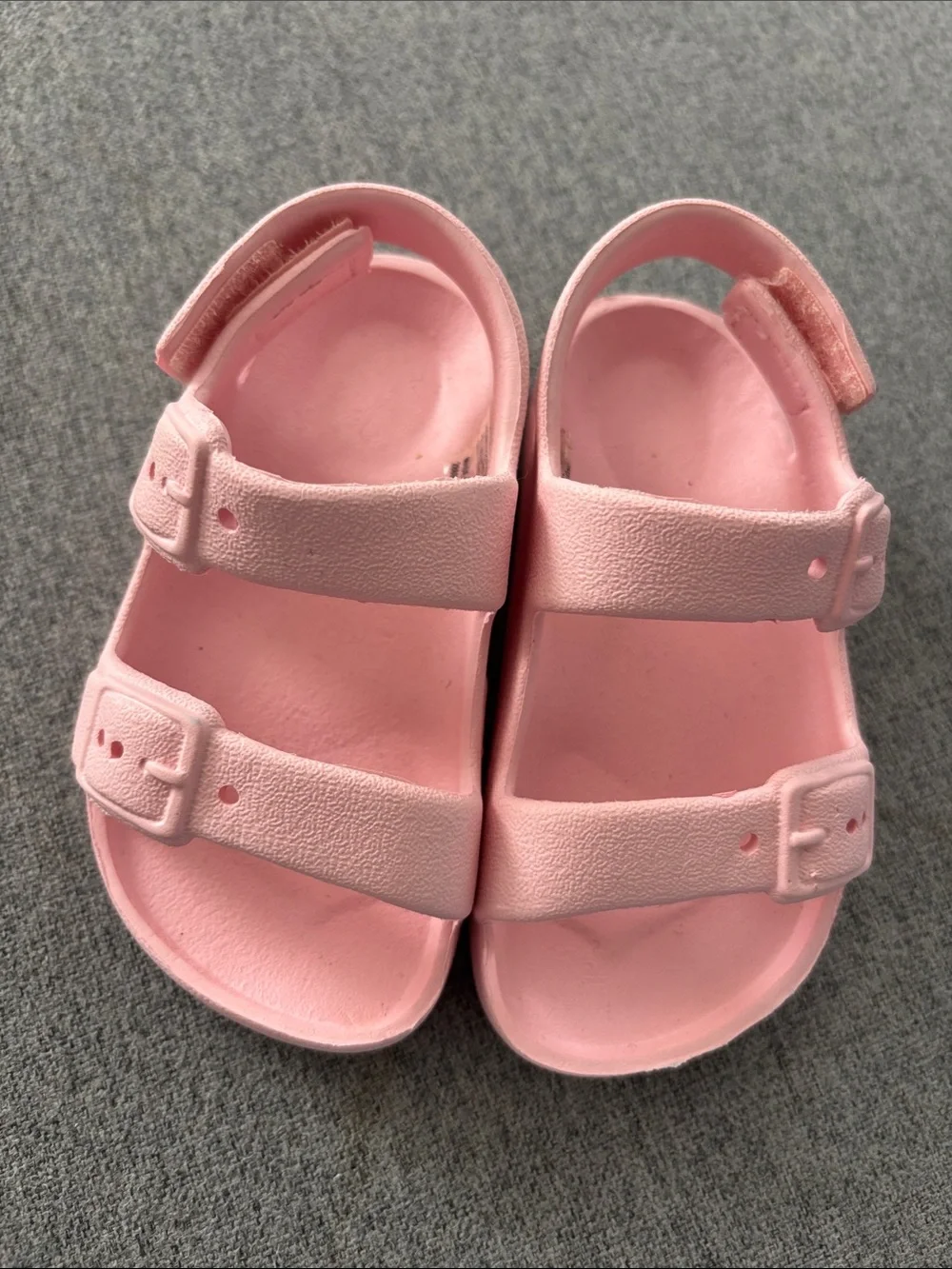 Kids Pink Adjustable Double-Strap Sandals